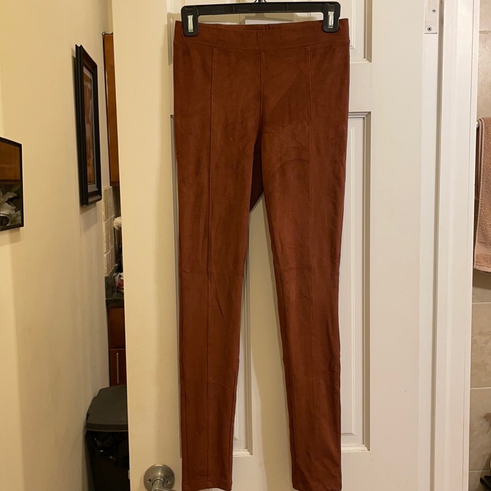 Express faux suede camel leggings, size XS